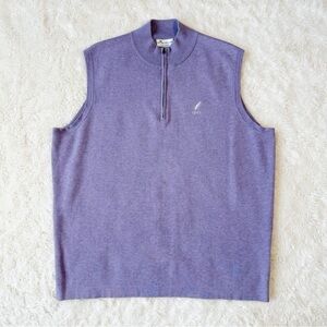 Peter Millar Men Purple Cotton 1/4 Zip Sweater Vest LARGE Preppy Luxury Classic